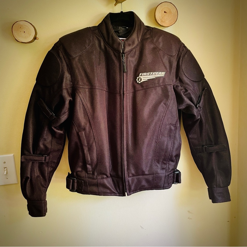 First Gear Mesh-Tex 2 Womens Lined Padded Black Motorcycle Jacket Size XS